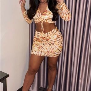 Yellow Mesh Matching Set